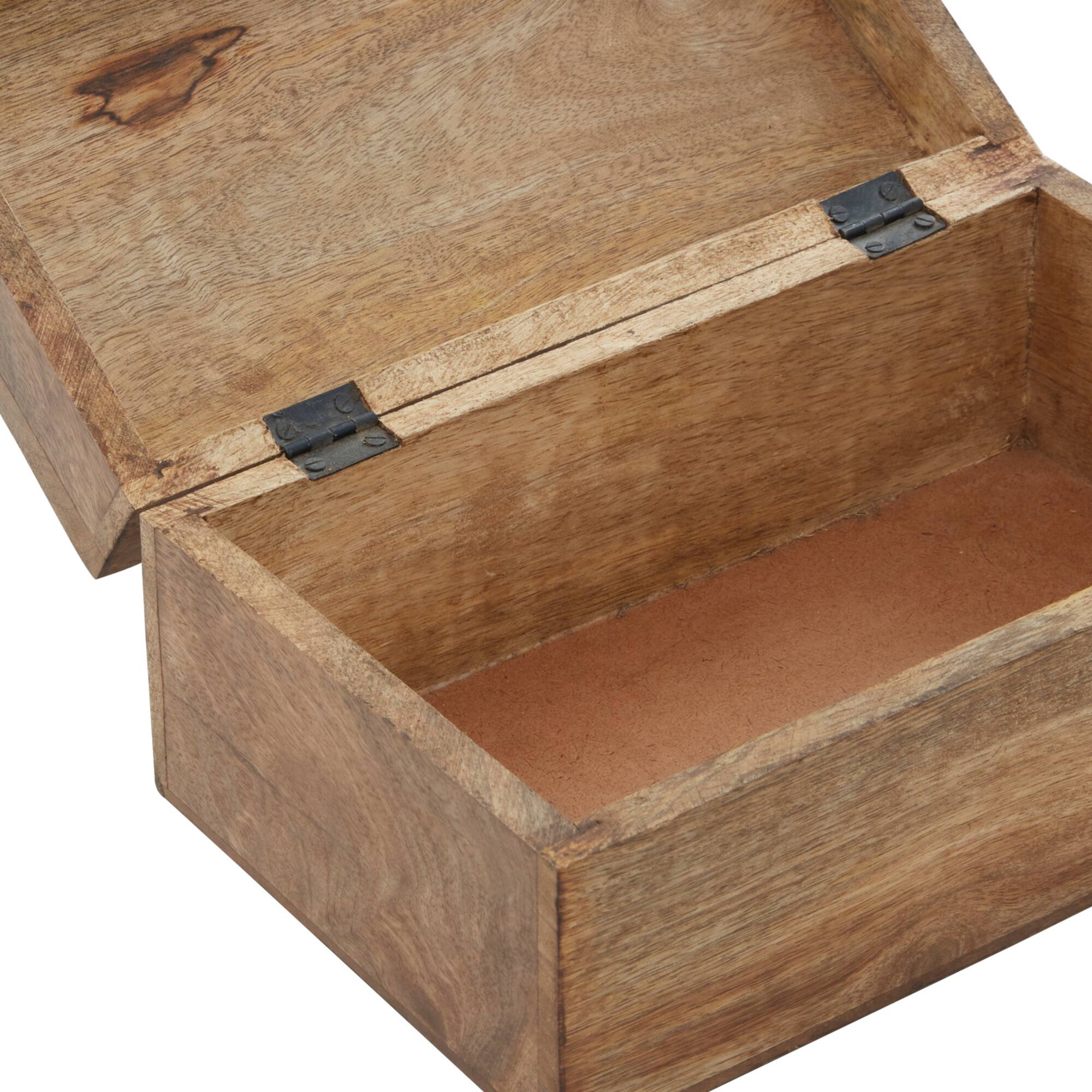 Brown Mango Wood Rustic Box Set, 8", 10" & 12"